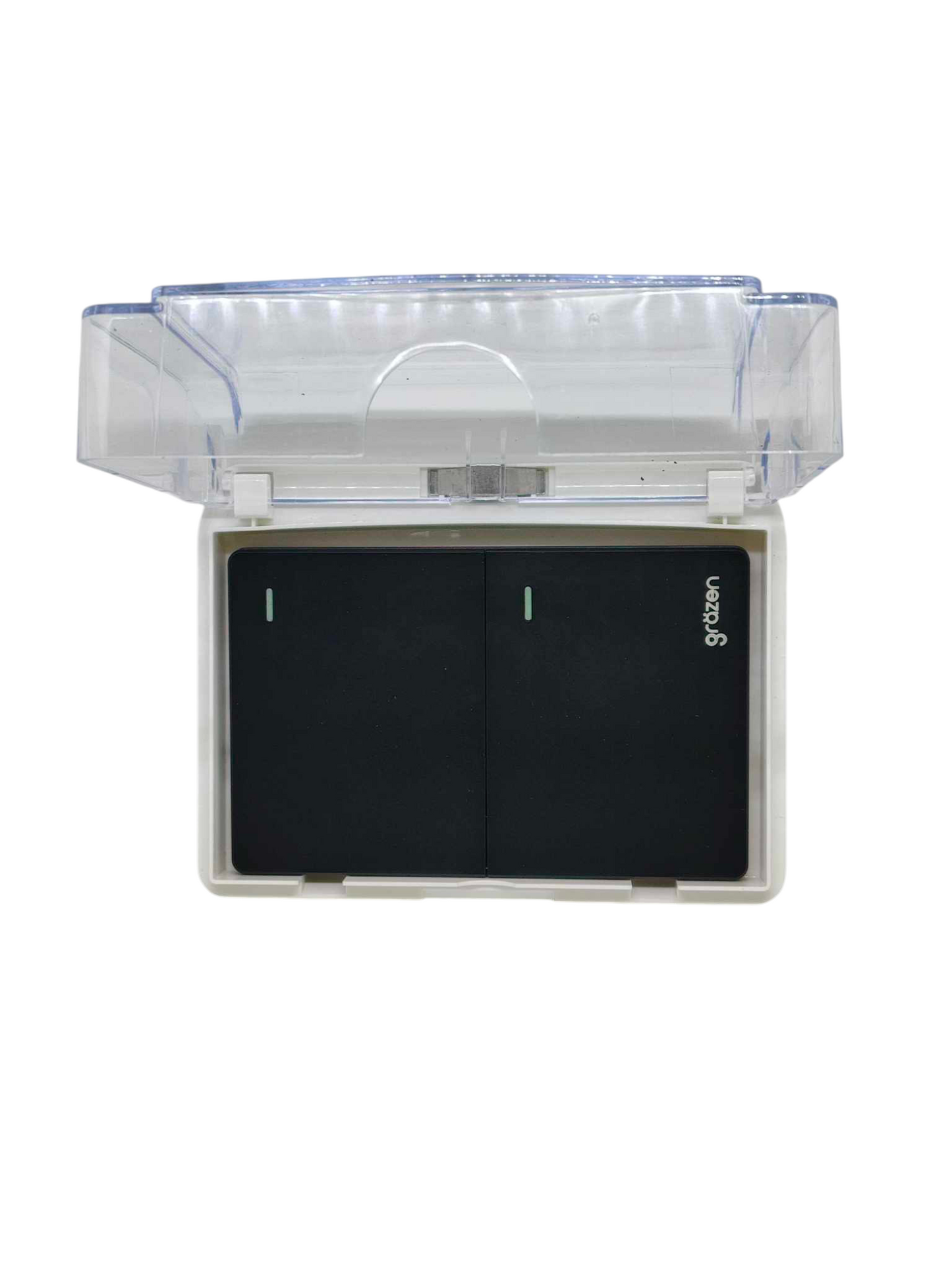 Grazen Weatherproof Plate Cover with 2 Gang 1 Way Switch 16A 220V WC-019-W+GW-003