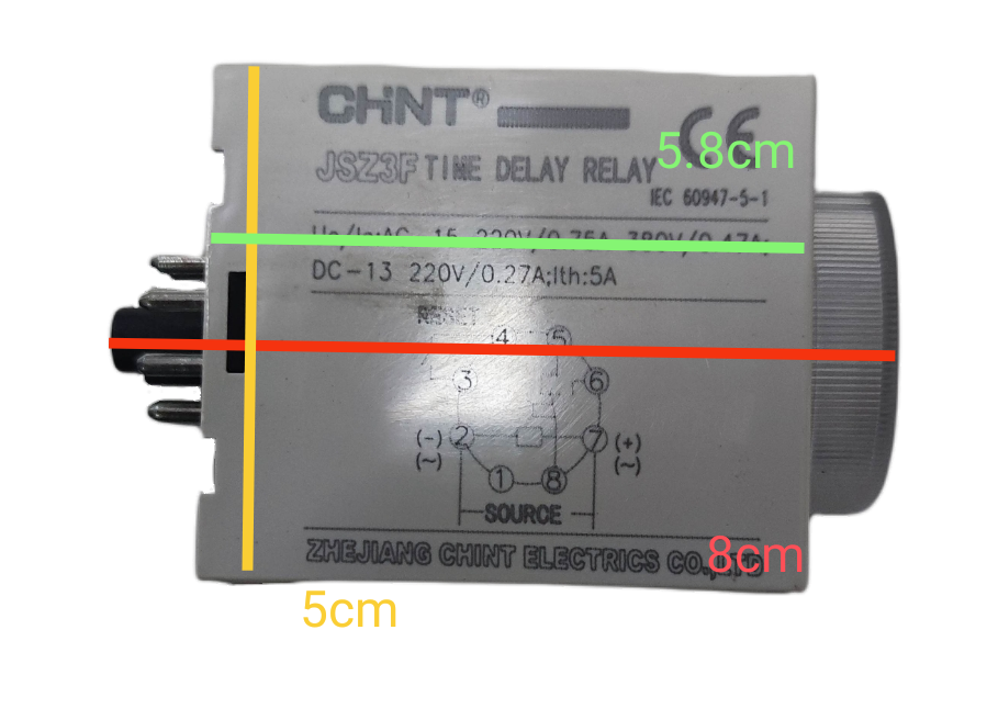 Chint Time Delay Relay 0-60 Secs 110V AC JSZ3F 60Secs 110VAC 8 Pins