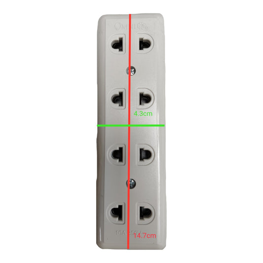 Omni 4 Gang Flat Pin and Round Extension Outlet Surface Type Outlet WSO-004