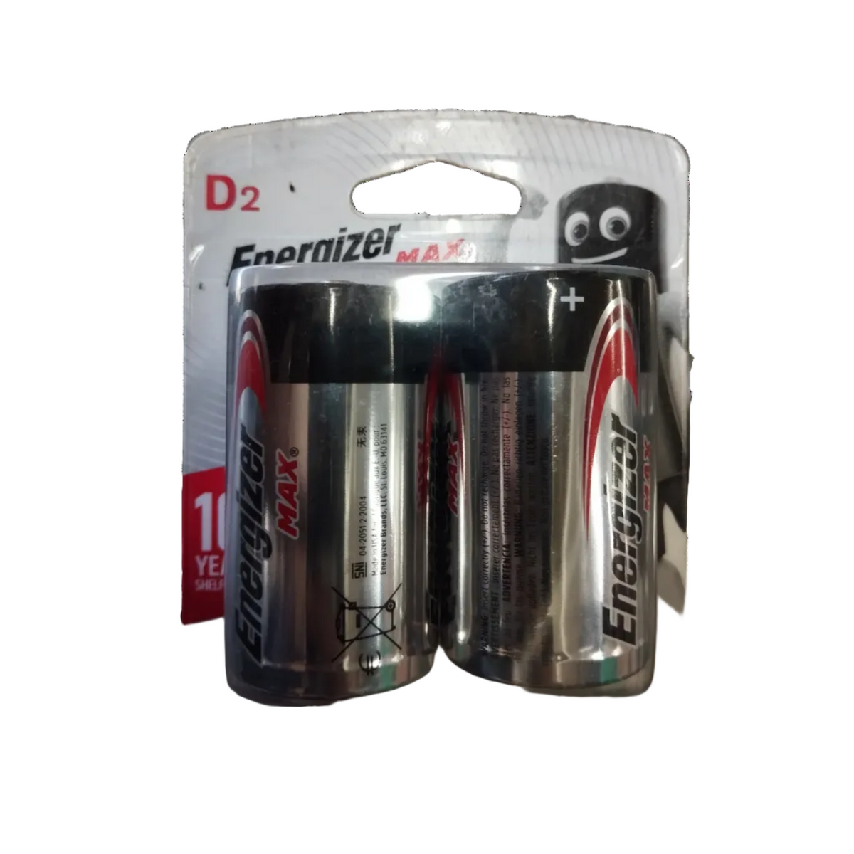 Energizer Size D Alkaline Battery 1.5V LR20 Packs of 2
