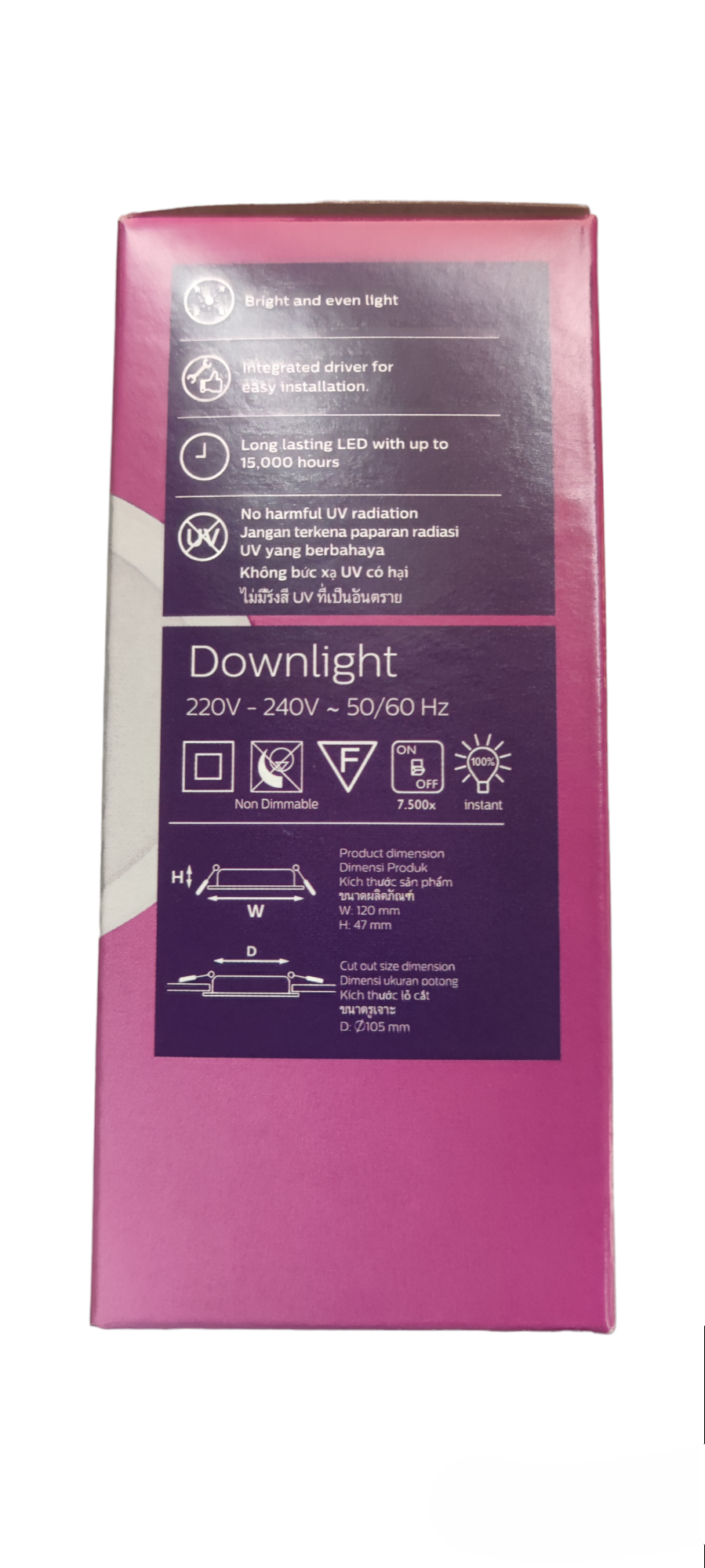 Philips 9W LED Downlight 220V Tri Color Scene Switch Meson