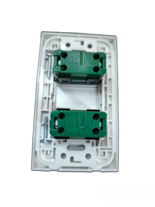 Omni 2 Gang 1 Way Switch Wide Series 16A 250V WWP-112+WWS-213x2