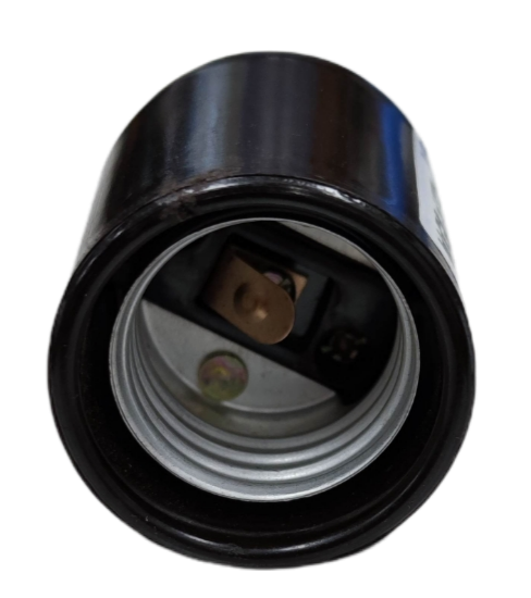 Kopez 1/8 inch lamp socket replacement with metal and black plastic components for lighting installation