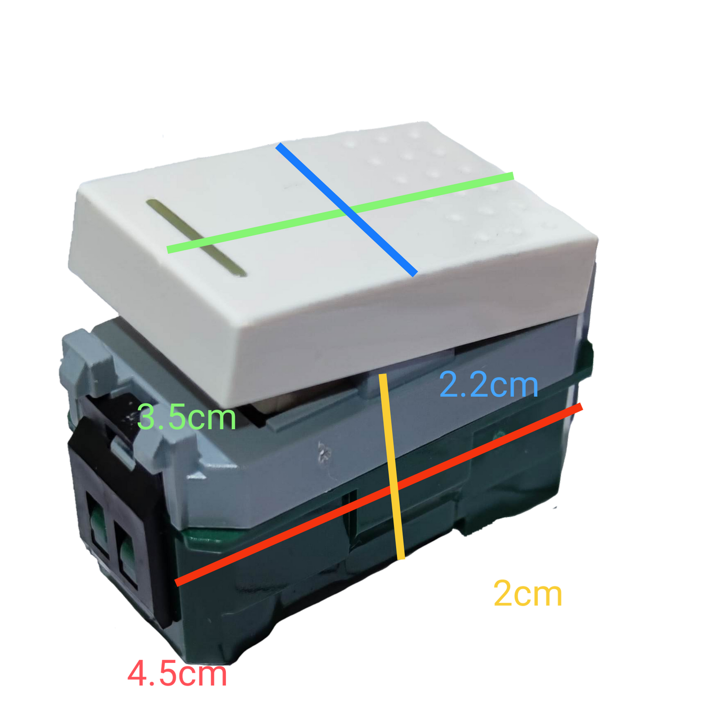 Royu 1 Gang 1 way switch 10A 250V with a sleek design for easy installation.