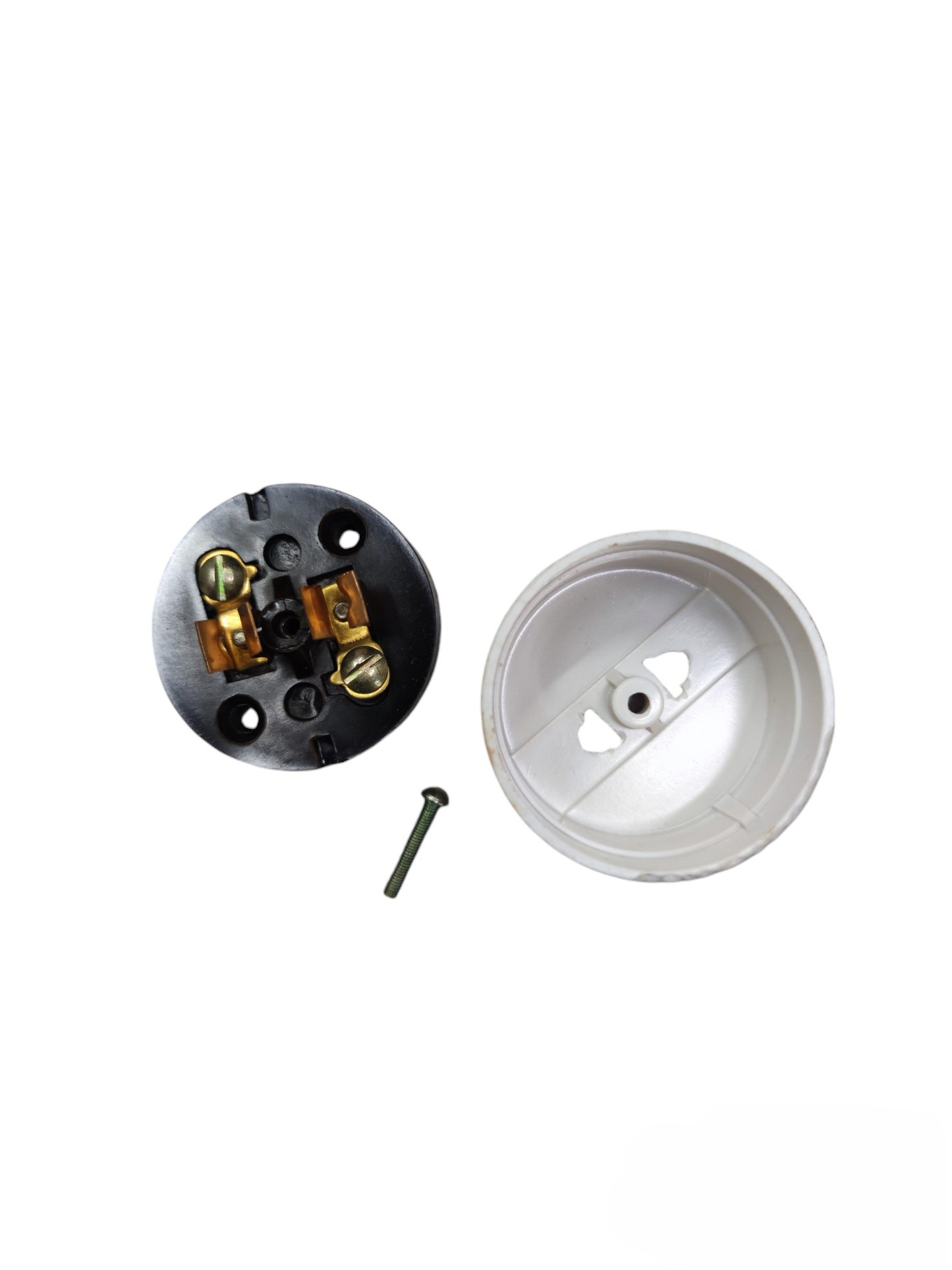 1 Gang Round White 5A 220V power switch components with black base and white cover from China