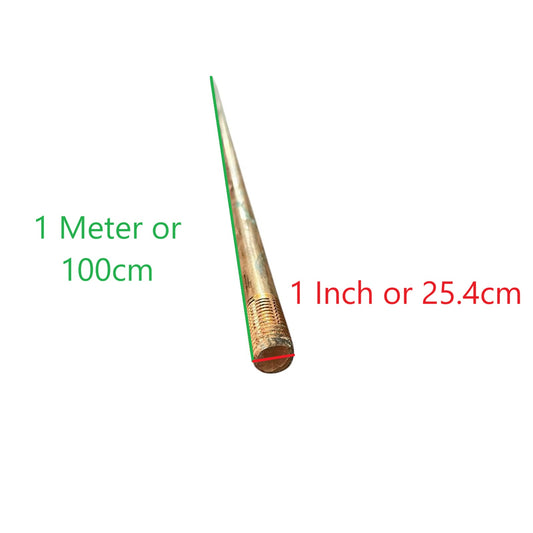 1 inch copper grounding rod made in China with 1 meter length and threaded end