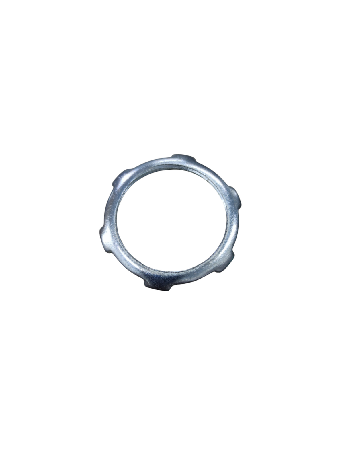 1 Inch Locknut for IMC Pipes made of durable metal with a round design for secure fittings