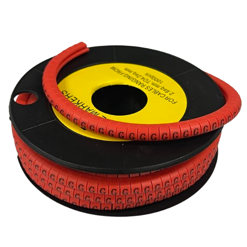 1000pcs Cable Marker Red - G on a spool for efficient cable management and organization