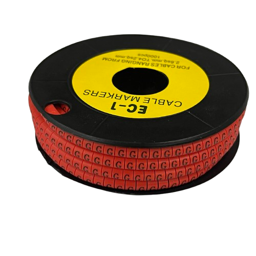 1000pcs Cable Marker Red - G on a spool for organized cable management and labeling
