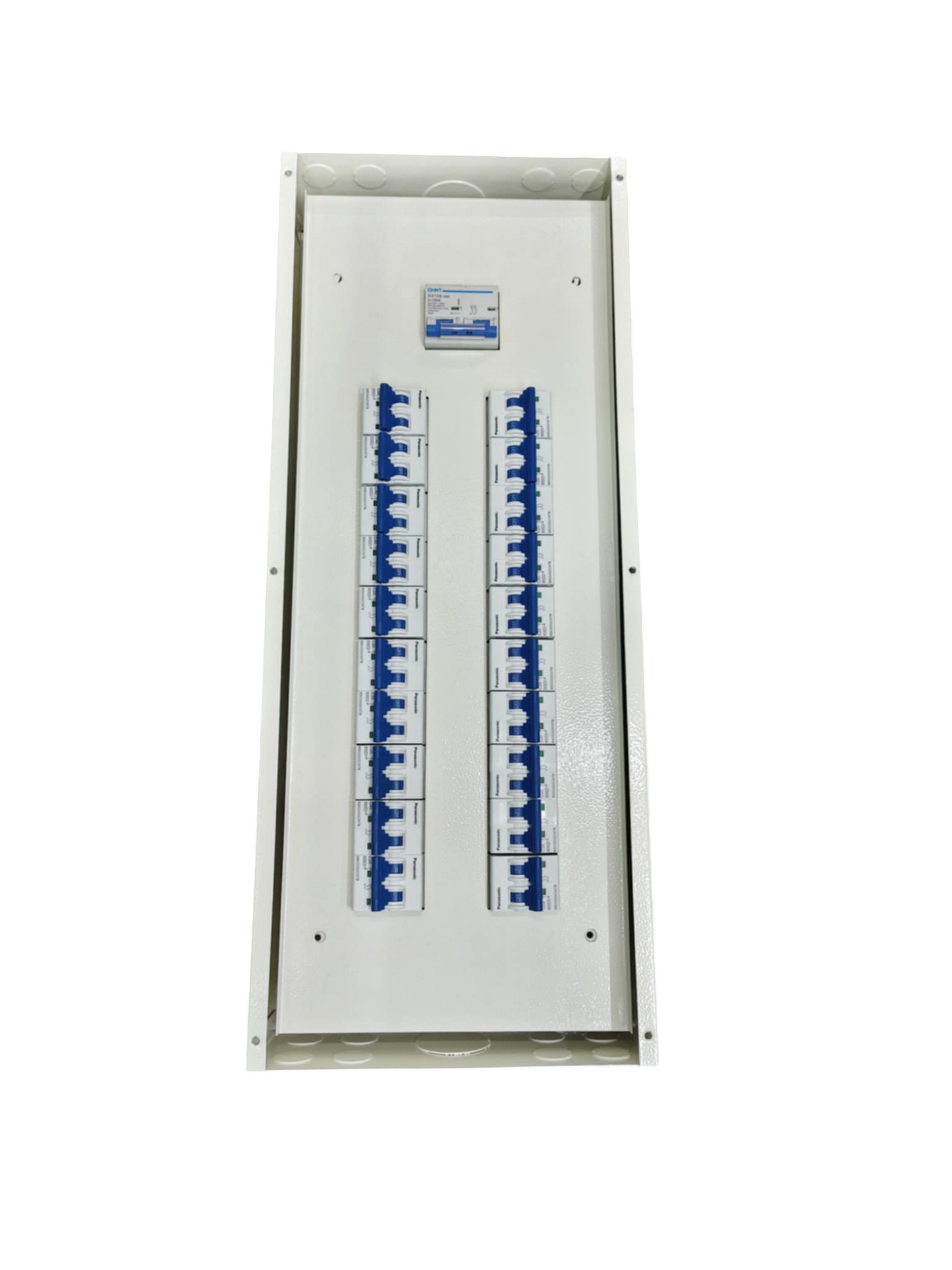 100A panel board with breakers featuring multiple switches from Chint Panasonic and Koten