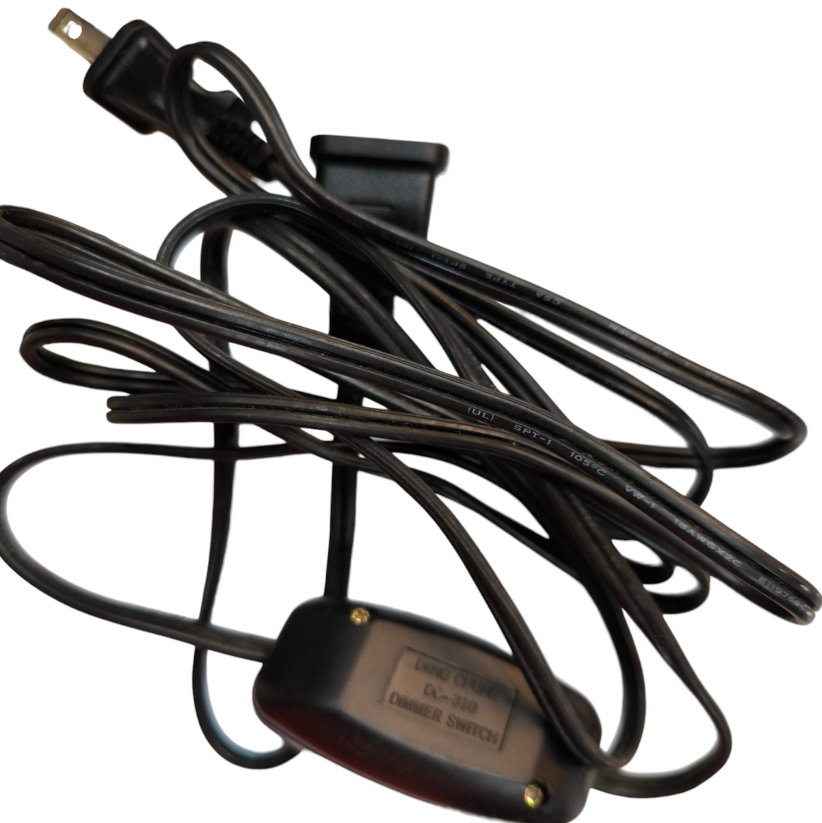 Local 100W dimmer switch with AC cord featuring inline control and black power cable