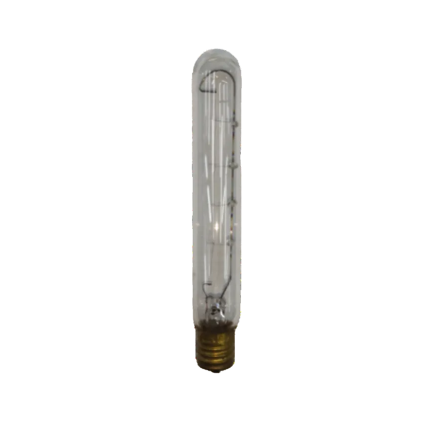 Denko 10W E17 220V Tubular Filament Bulb featuring a clear glass design and vintage style filament