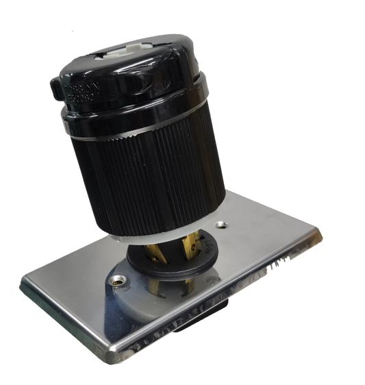 Grippes 20A Twist Lock Outlet with Plate and Plug Type 3P+E (4P) 250V (NEMA L15) WJ6421B and 9221 and BL1520P