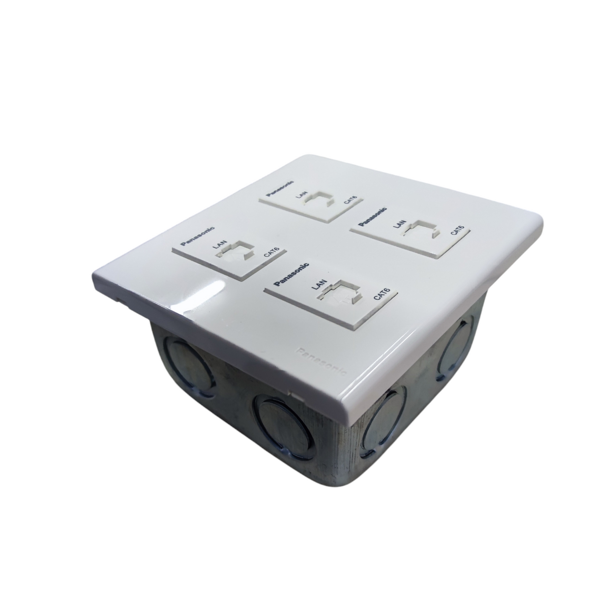 Panasonic 4 Gang CAT6 Data Outlet Wide Series WEG6804+(4XWEG24886)+Utility Box