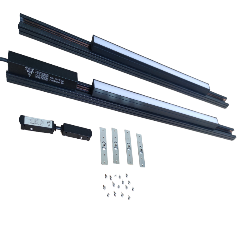 ILLUMIQ TERRA Magnetic Track Light 2 Meters 26mm with 4pcs 18W LED Foldable Grille Track Light 220V Warm White 3000K