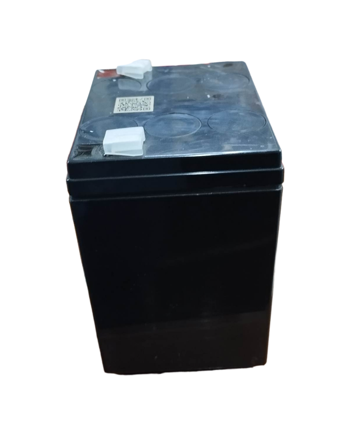 Local brand 12V 5AH sealed lead acid battery in black casing with terminal covers
