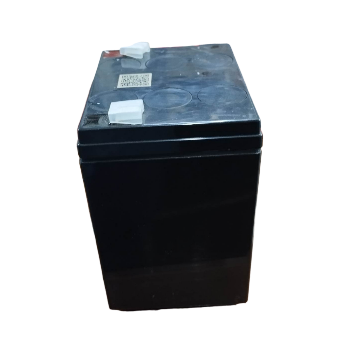 Local brand 12V 5AH sealed lead acid battery in black casing with terminal covers