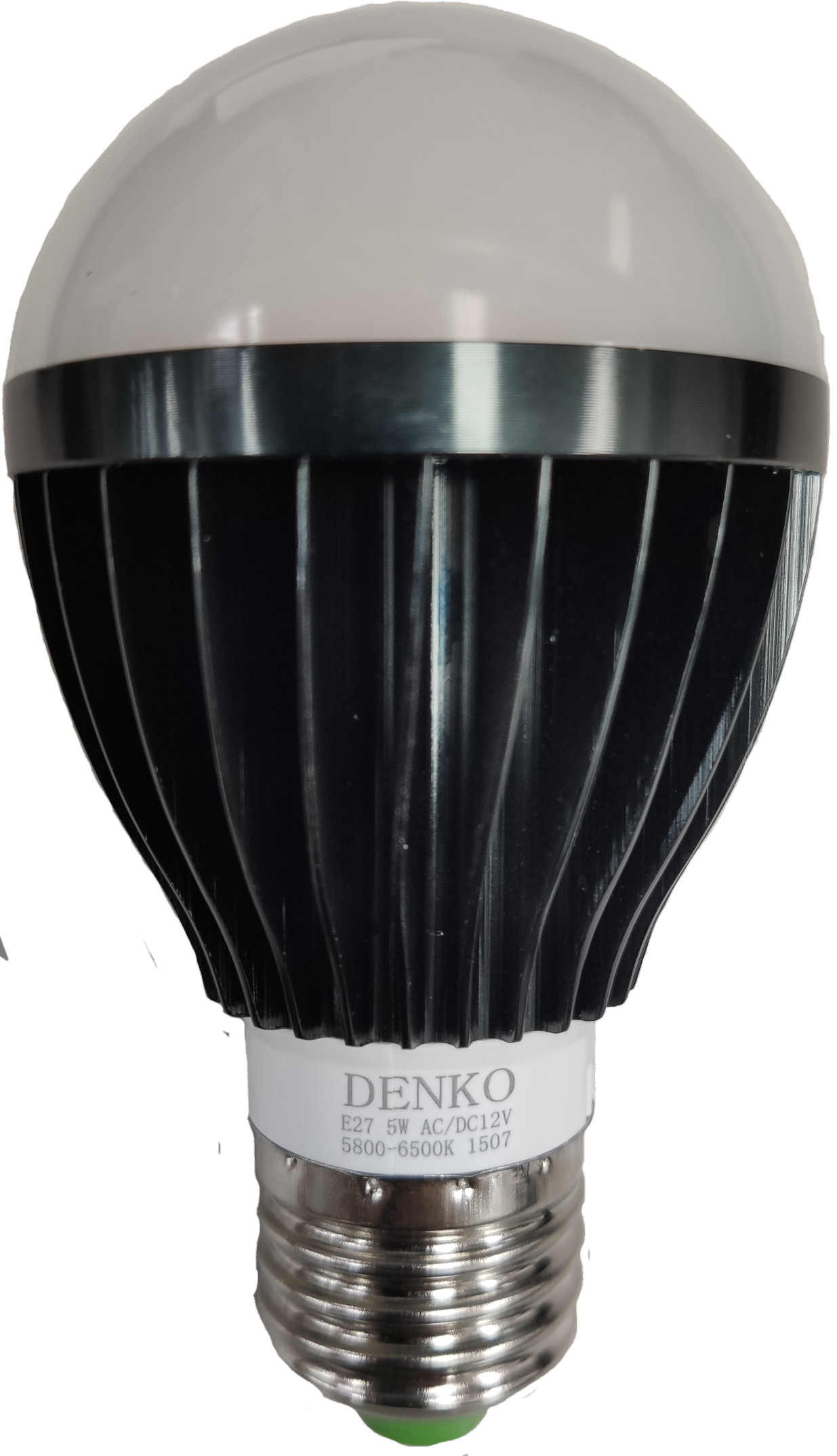 Denko LED Bulb 12V DC 5W E27 Daylight ( Aluminum Heat Sink, needs Battery to light up)