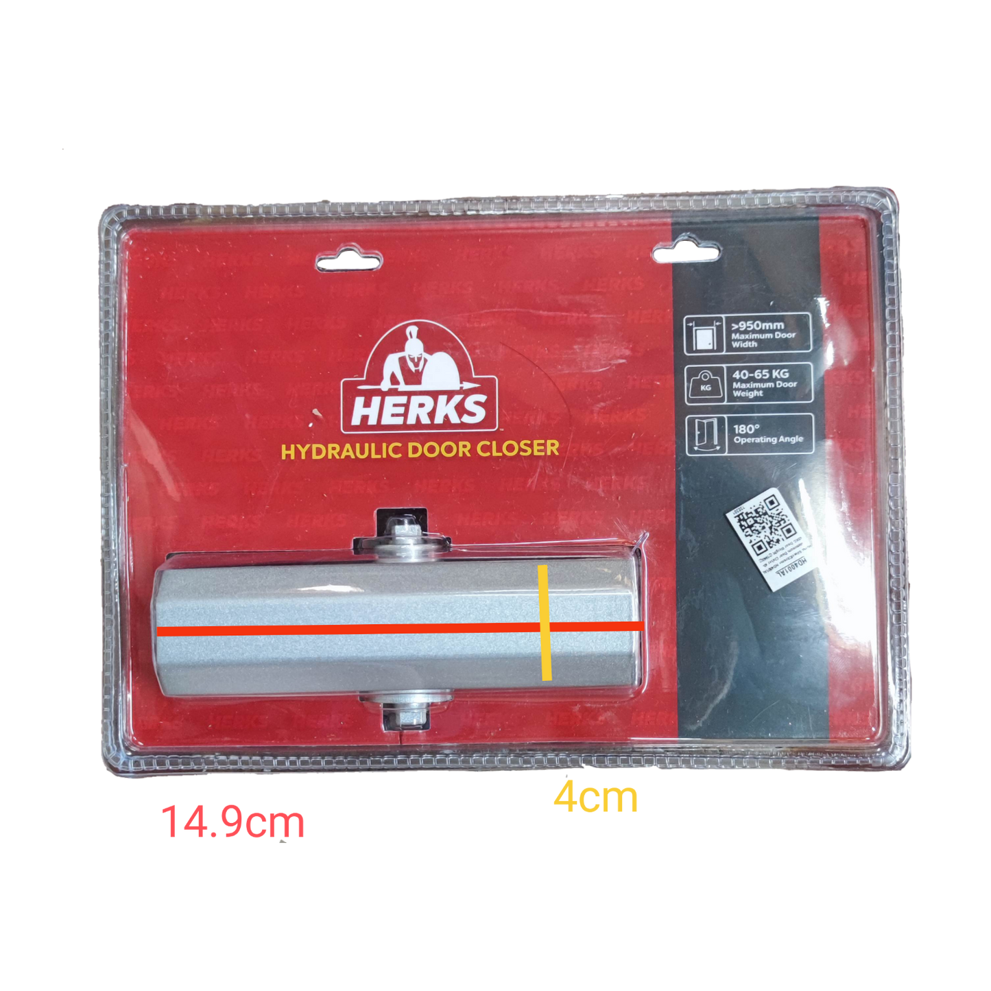 Herks Hydraulic Door Closer 40-65KG, 65KG Door Closer 950mm Maximum Door Wide 180 Degree Angle