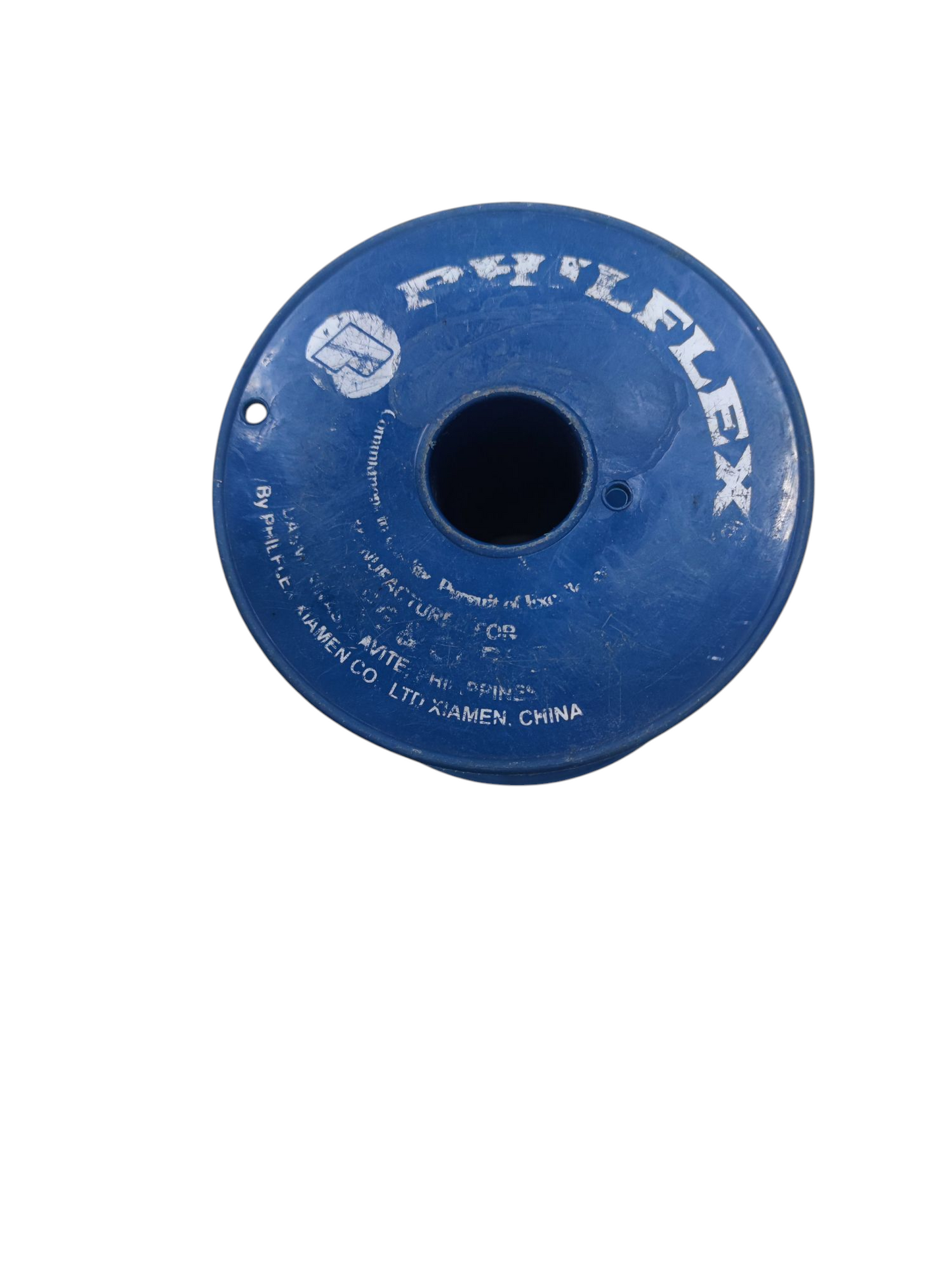 Blue 14cm cable storage spool for organizing and managing cords and cables efficiently
