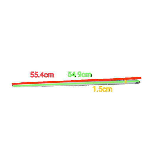 14W T-5 UV-C Fluorescent Tube showing length measurements of 55.4 cm, 54.9 cm, and diameter of 1.5 cm