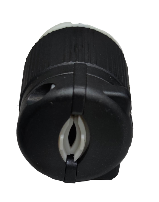 15A twist lock plug NEMA L5-15P by Grippes featuring durable black housing for reliable electrical connections