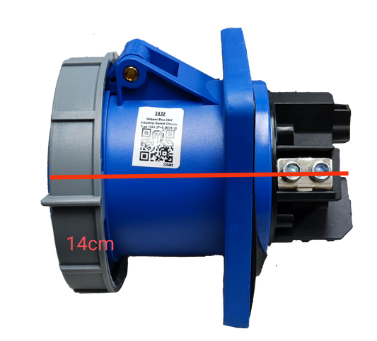 Grippes 125A 2P+E ( 3 Pins) 220V # 3432 Industrial Outlet Chassis Type IEC6309-2