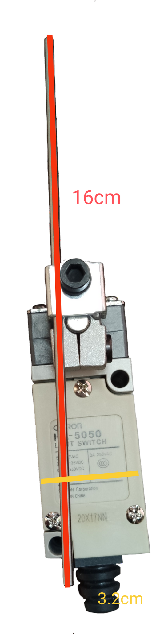 Omron Limit Switch with Metal Rod 5A 250VAC