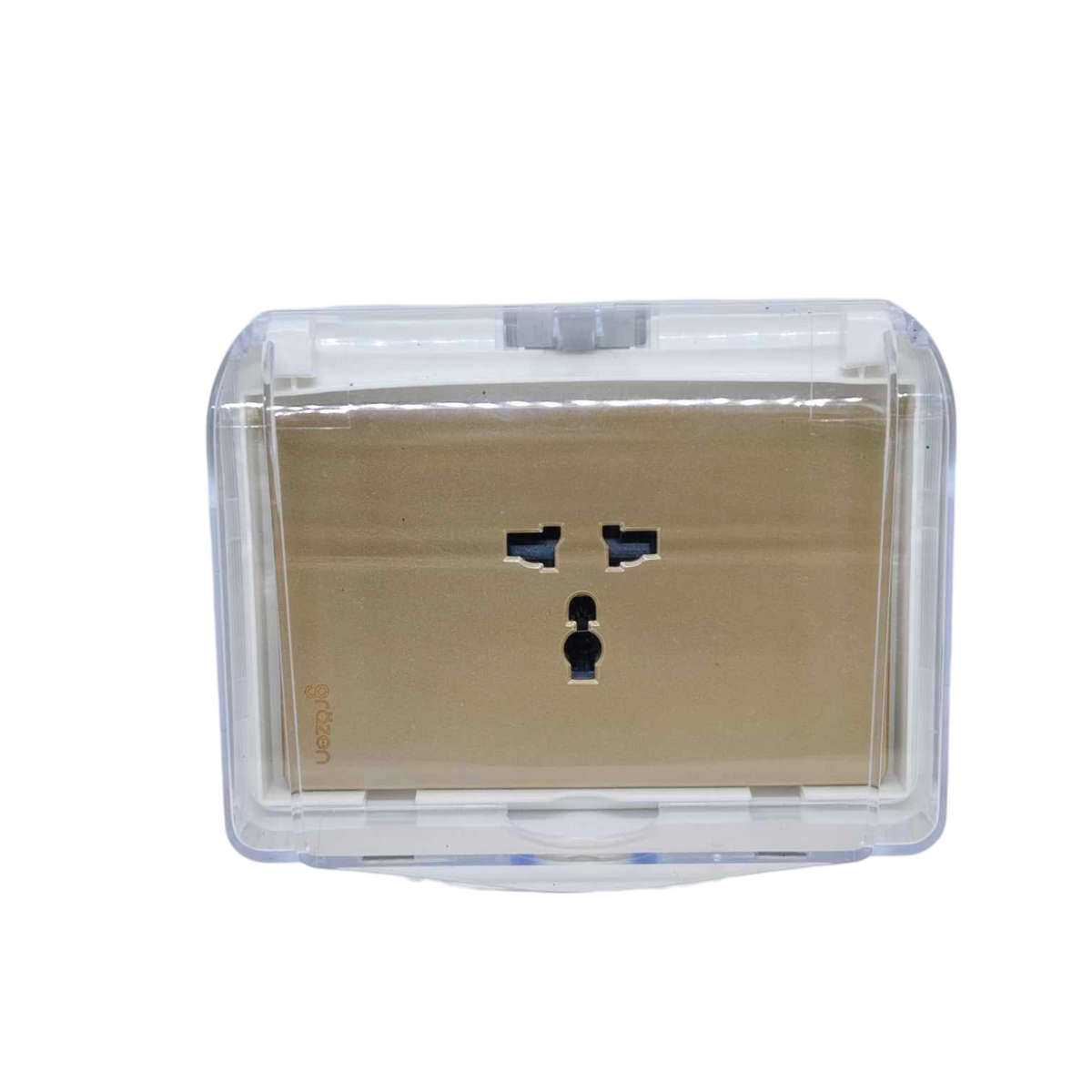 Grazen 16A 220V outdoor electrical socket cover with a durable transparent design for weather protection
