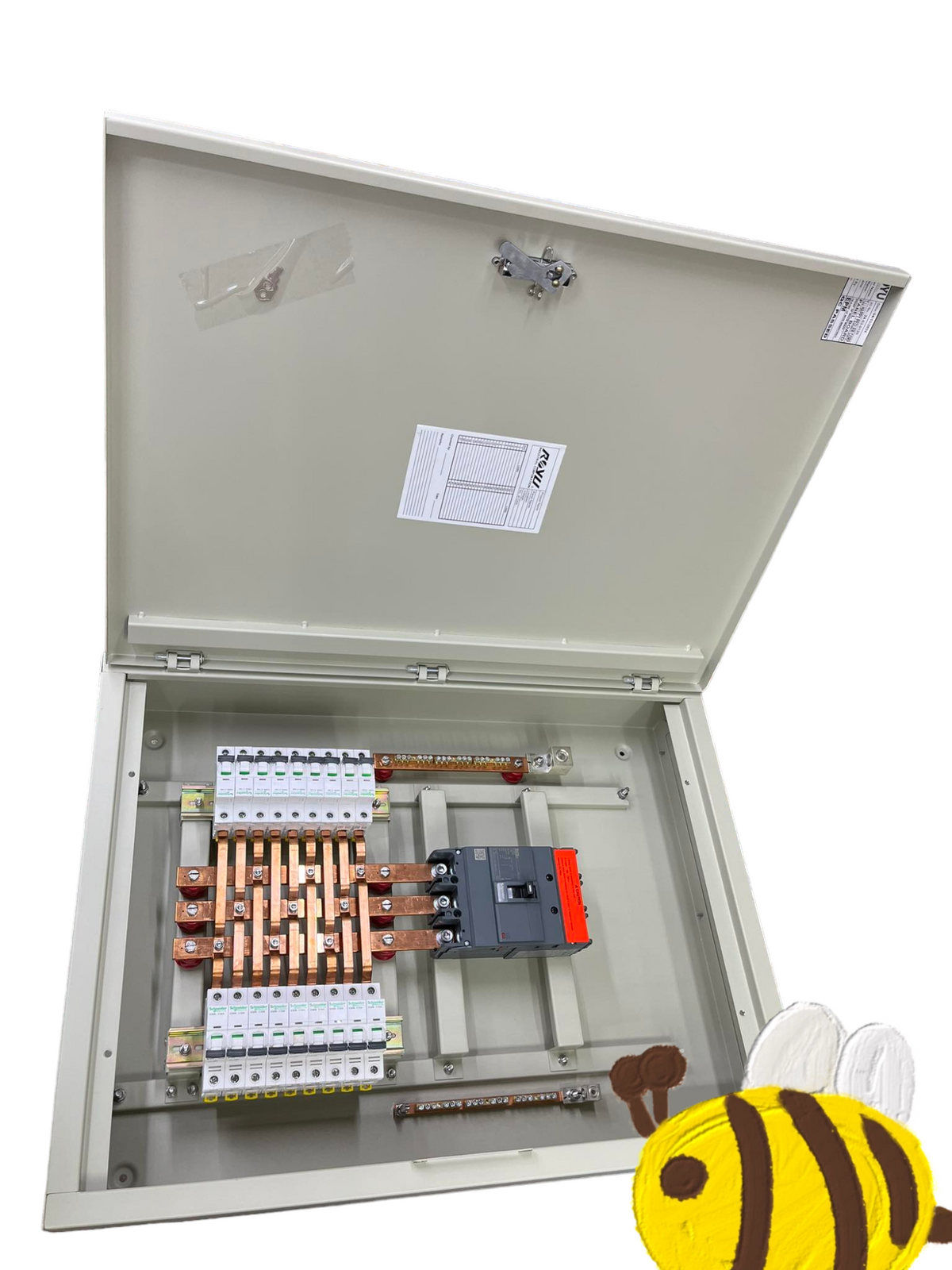 Schneider 18 Branches panel board main EZC250H 225A with internal copper bus bars and circuit breakers