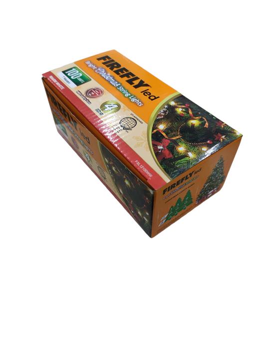 Firefly LED Christmas Light 100 Light 7 Meters 4 Effects Warm White 220V Green Wire, String Light 100 LED Bulb