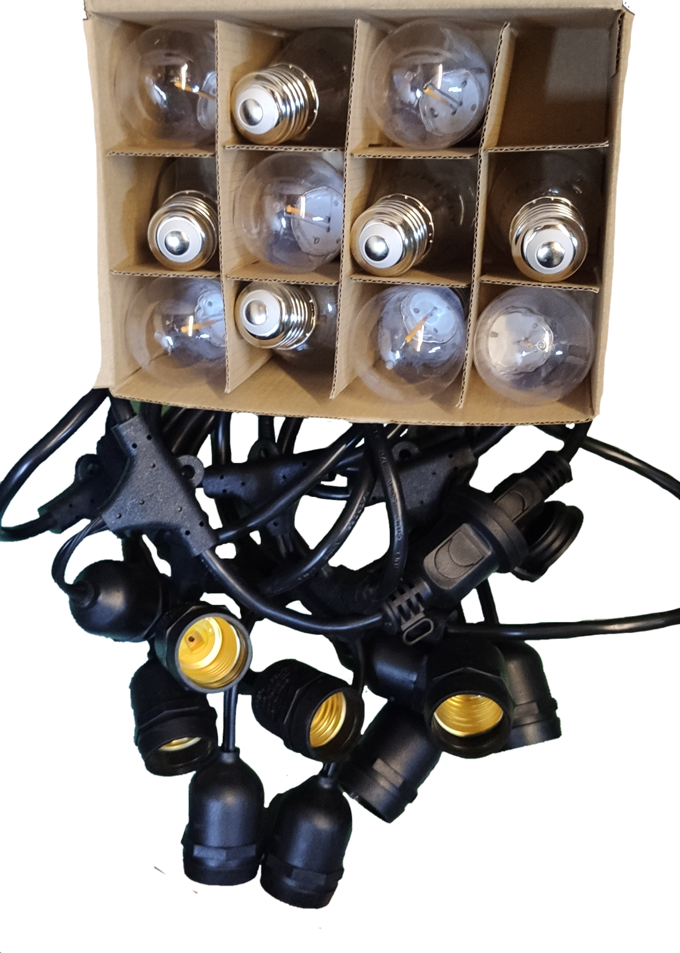 Firefly String Lights E27 1 W LED Warm White 30 Feet, 30W 220V Weather Proof FELH310, Outdoor String Light 10 Sockets