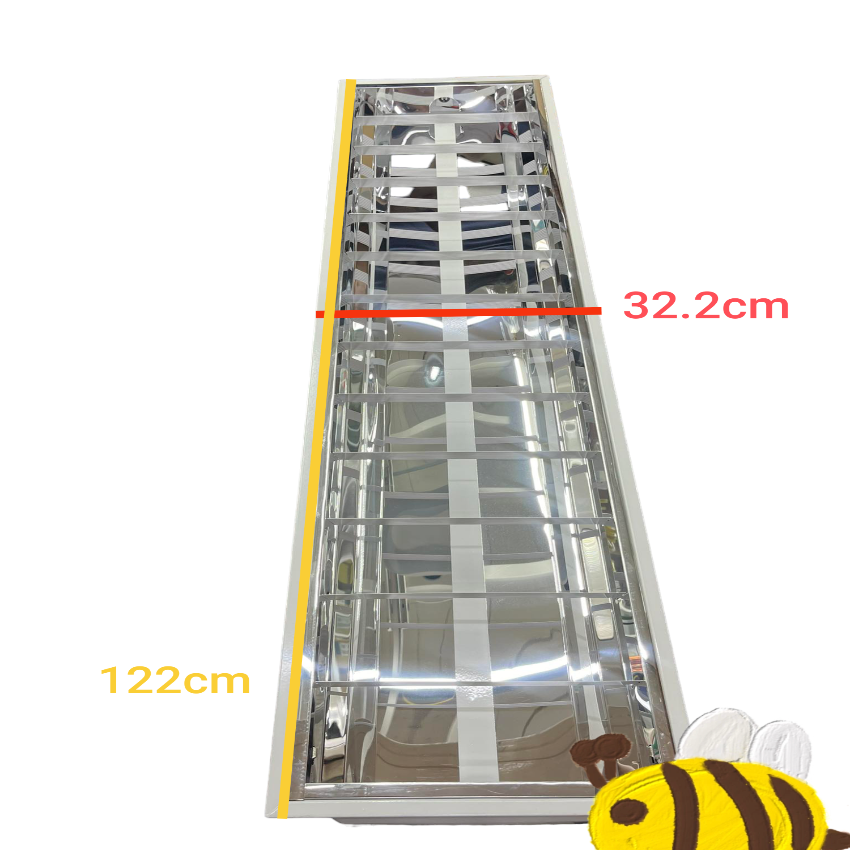 Denko ceiling light fixture designed for 18W 220V T8 LED tube light 6500K with reflective metal grid