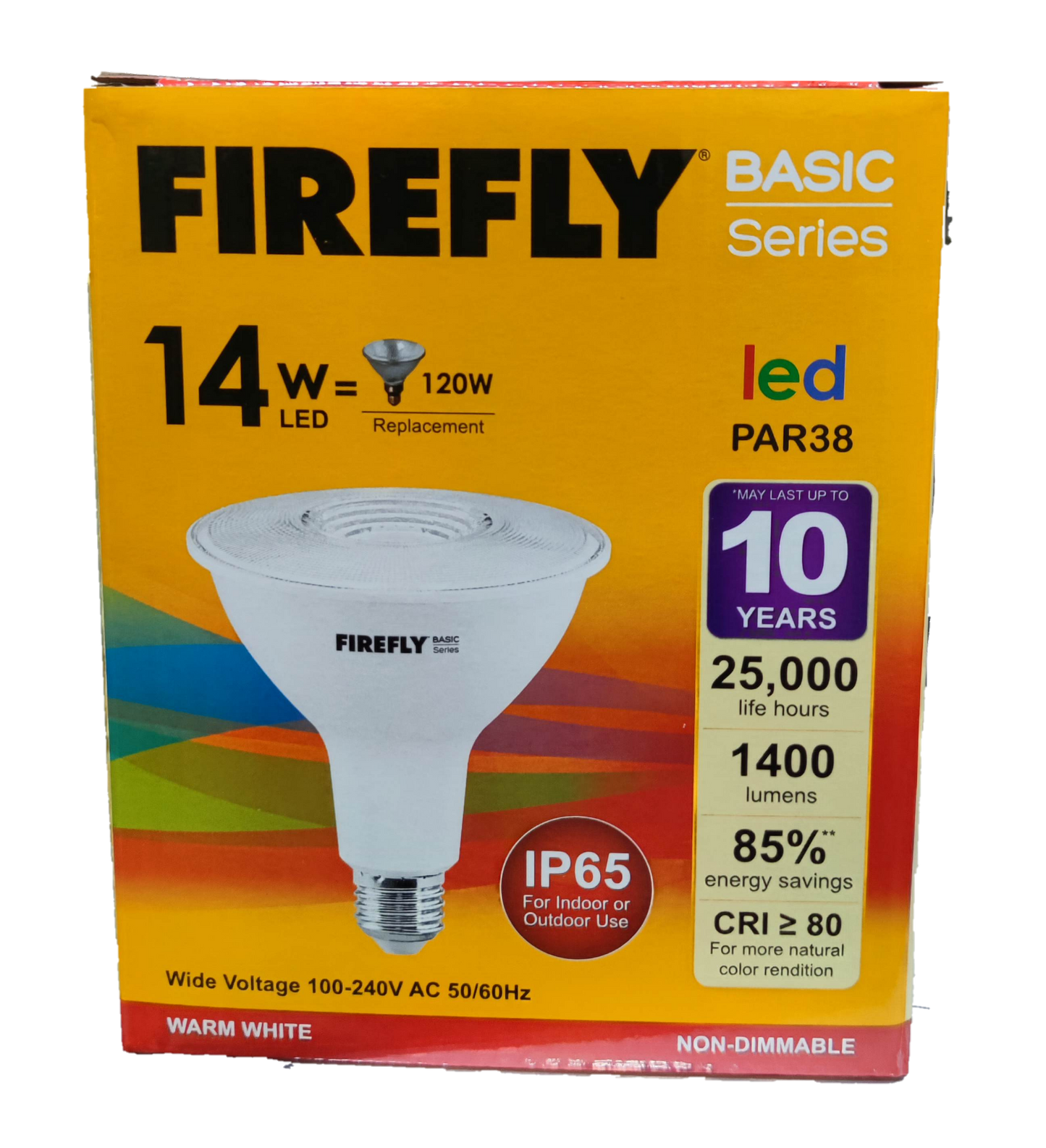 Firefly 14W LED PAR 38 E27 Available in Daylight (6500K) or Warm White (3000K)