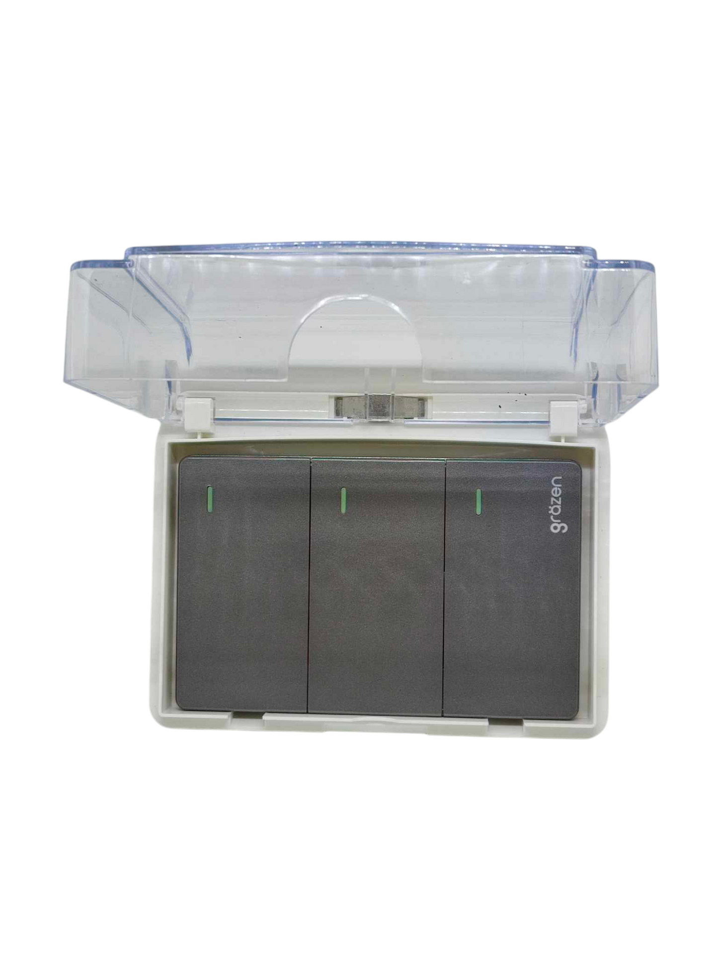 Grazen Weatherproof Cover Transparent with 3 Gang 3 Way Device 16A 220V WC-019-W+GW-005