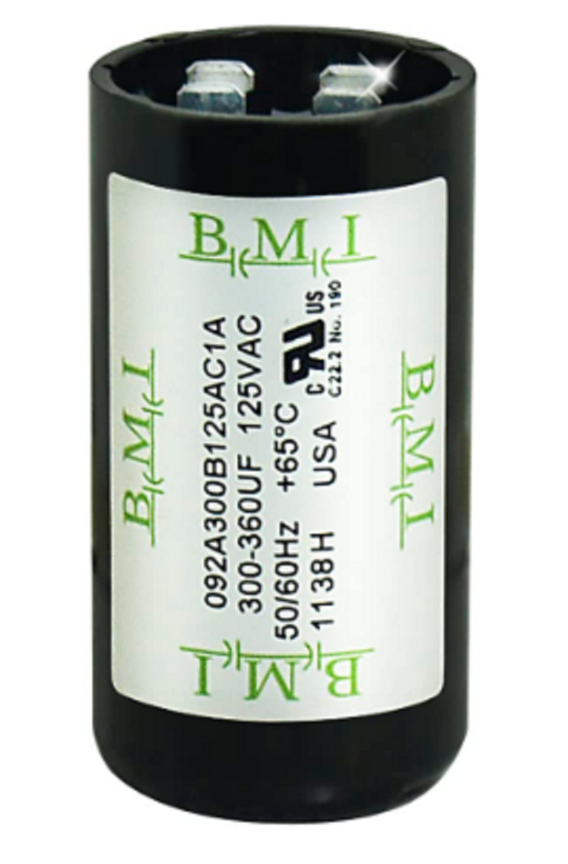 Motor Starting Capacitor 300-360uF BMI Brand Available in: (125VAC, 250VAC, 165VAC, and 330VAC)