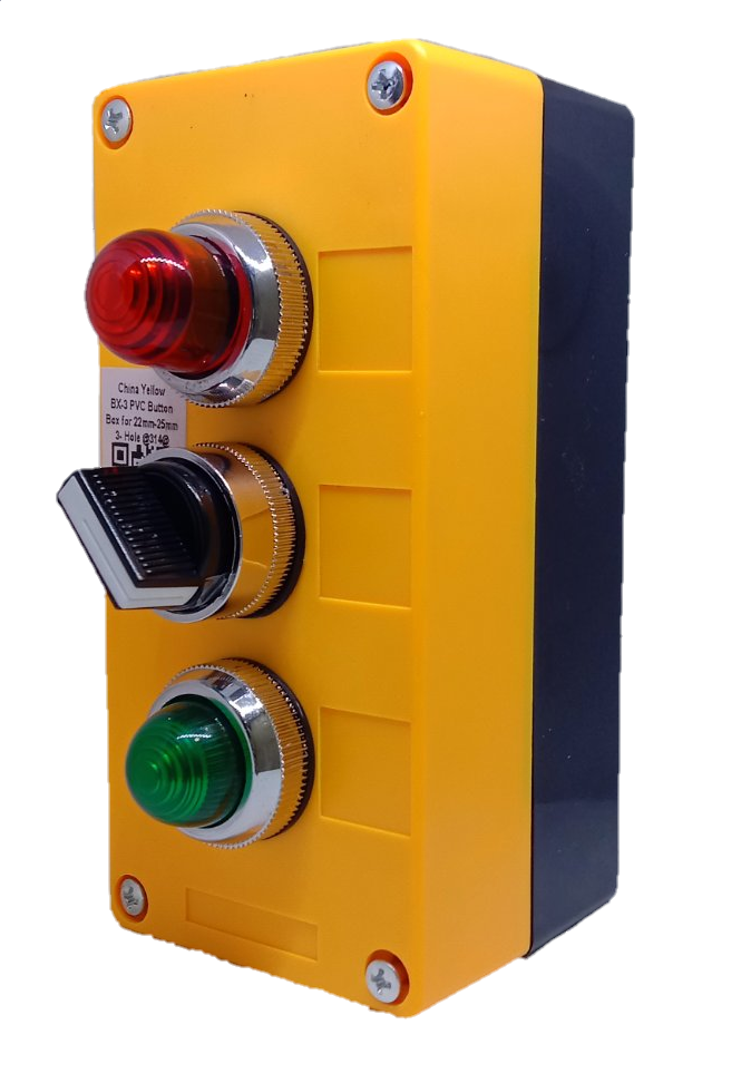 Auspicious yellow 2 position selector switch 220V with red, black, and green control buttons for power points and switches