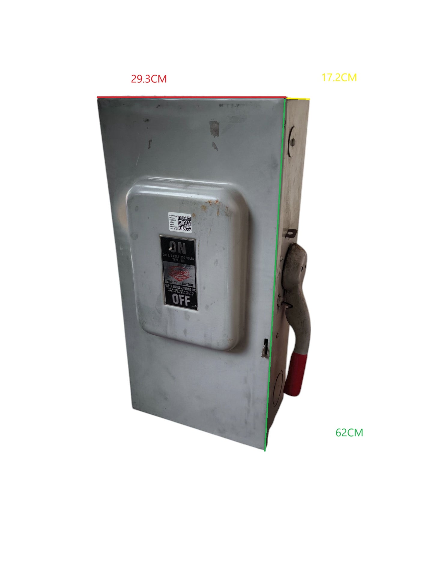 Super 200A Safety Switch Heavy Duty Switch metal enclosure with ON OFF handle lever