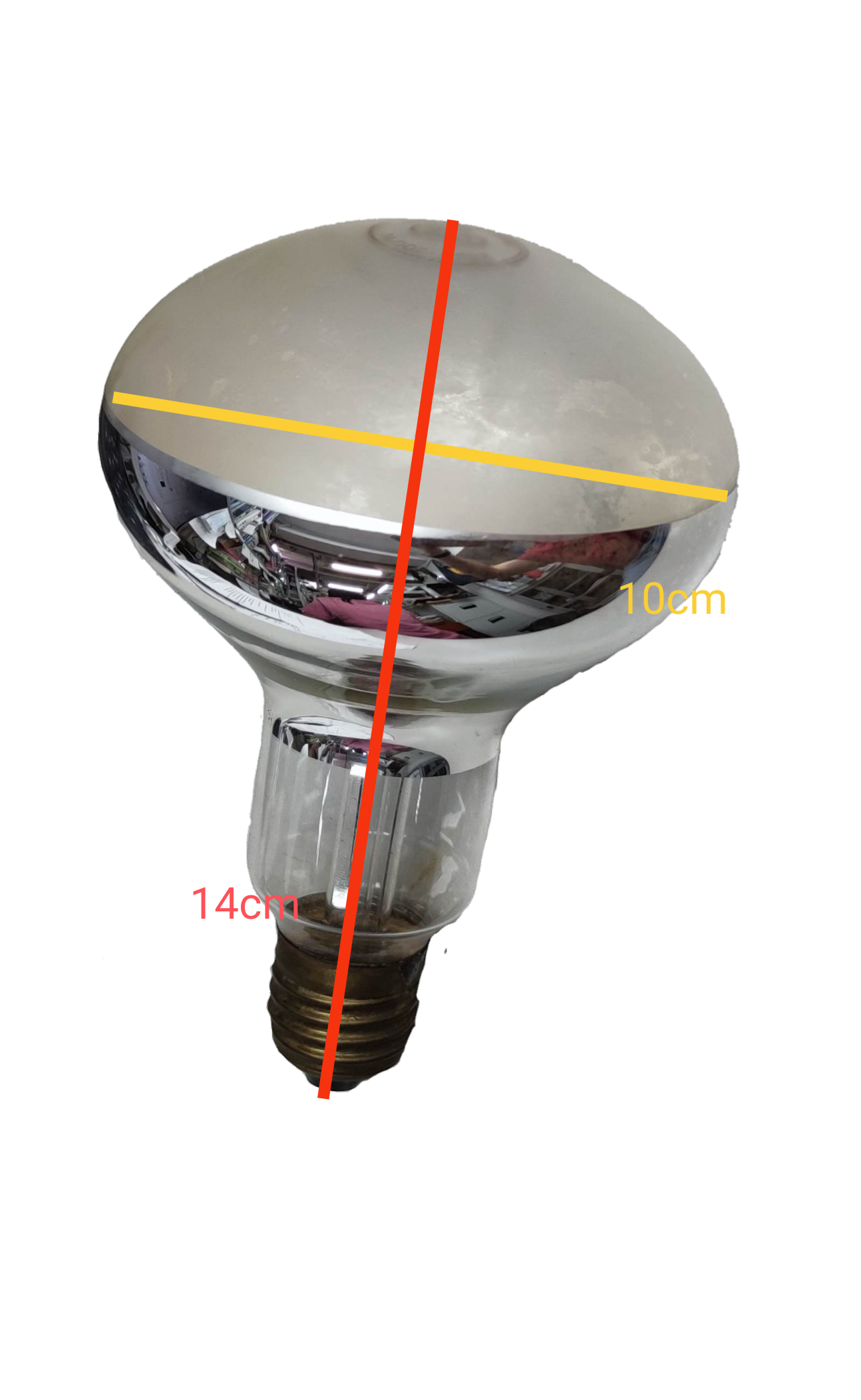 VIR 200W reflector bulb E27 220V with silver reflective top and standard screw base