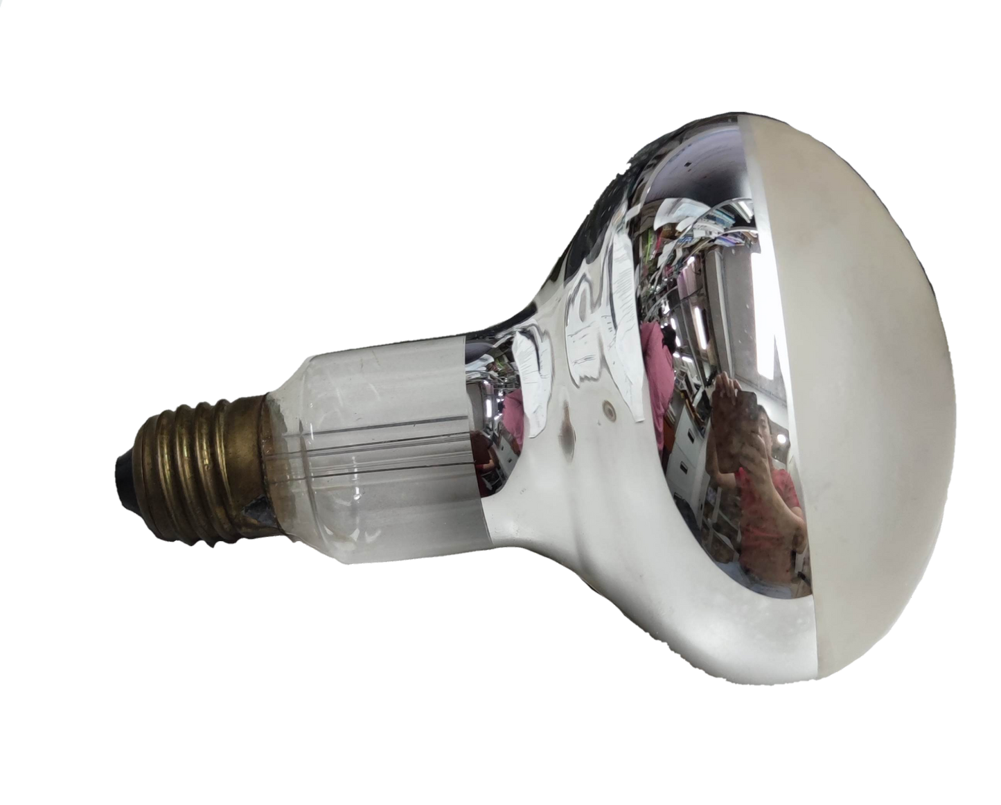 VIR 200W reflector bulb E27 220V with a reflective silver coating and standard screw base