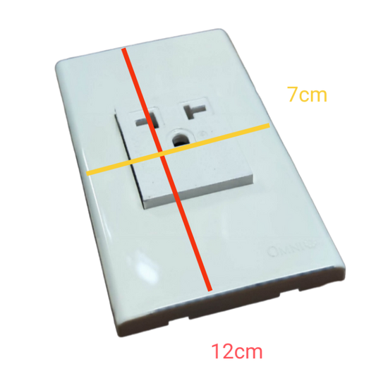 Omni 20A aircon outlet with plate in white, designed for reliable HVAC connection