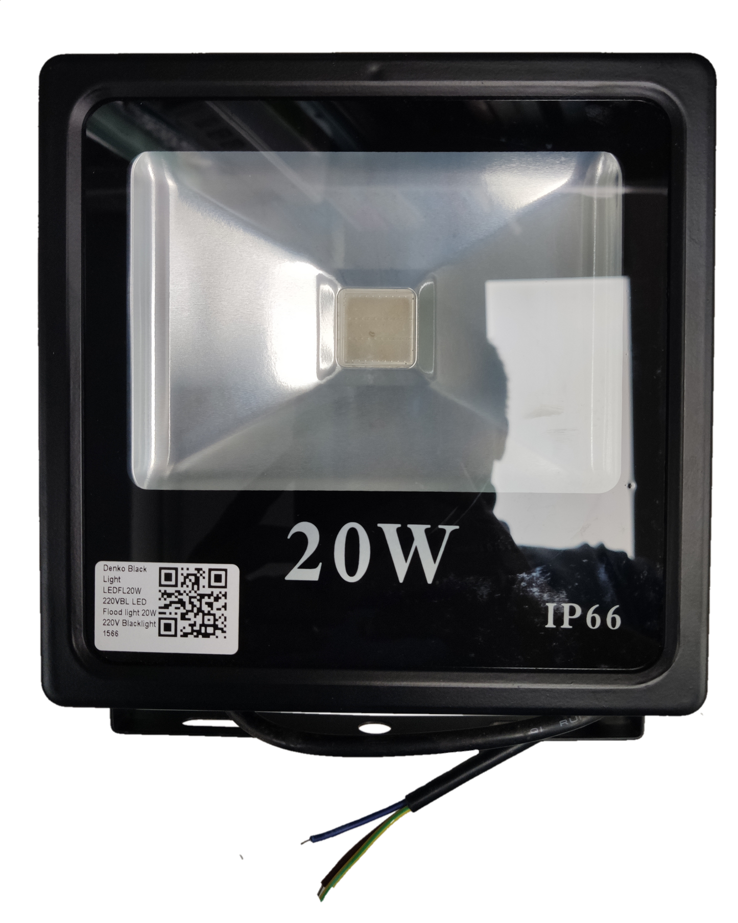Denko 20W LED Floodlight 220V Black with IP66 Rating for Outdoor Use