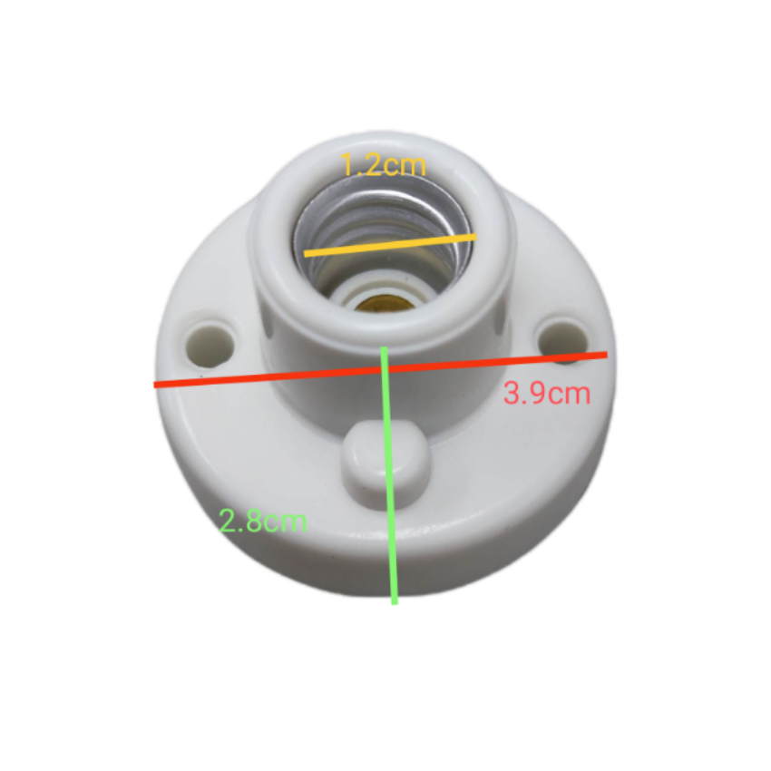 Omni 220V E12 socket for candle bulbs with mounting holes and clear size measurements