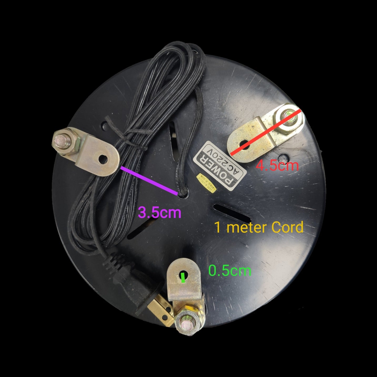 220V revolving warning light Decorative base with one meter cord for seasonal and decorative use