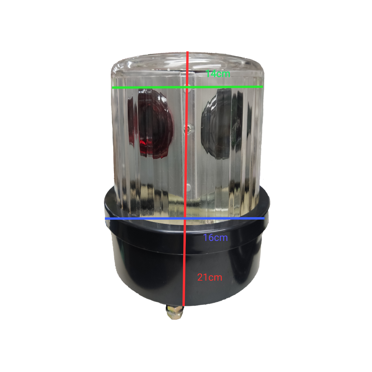 220V revolving warning light Decorative with a clear cover and red and black lights for seasonal decoration