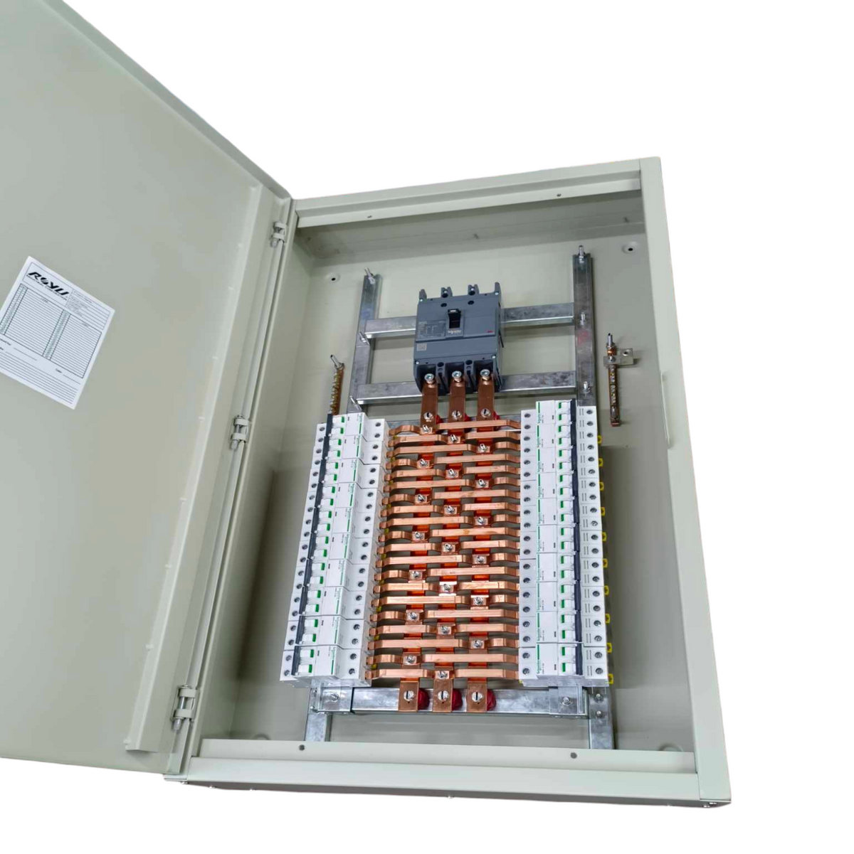 Schneider 225A 3 Pole EZC250F 3 Pole Main electrical panel with copper wiring and circuit breakers