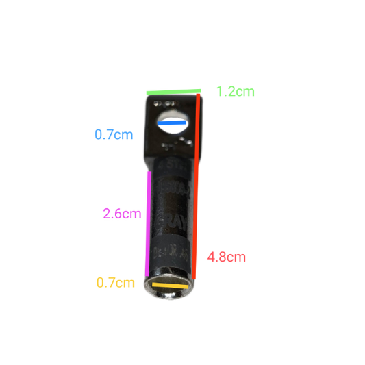 Utilux 22mm Wire Size 1099899-2 Terminal Lugs electrical circuitry part with dimensional measurements