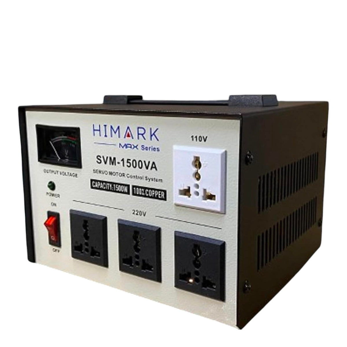 Himark 1500W AVR 4 Universal Socket 3x220V 1x110V Max Series Pure Copper SVM-1500VA