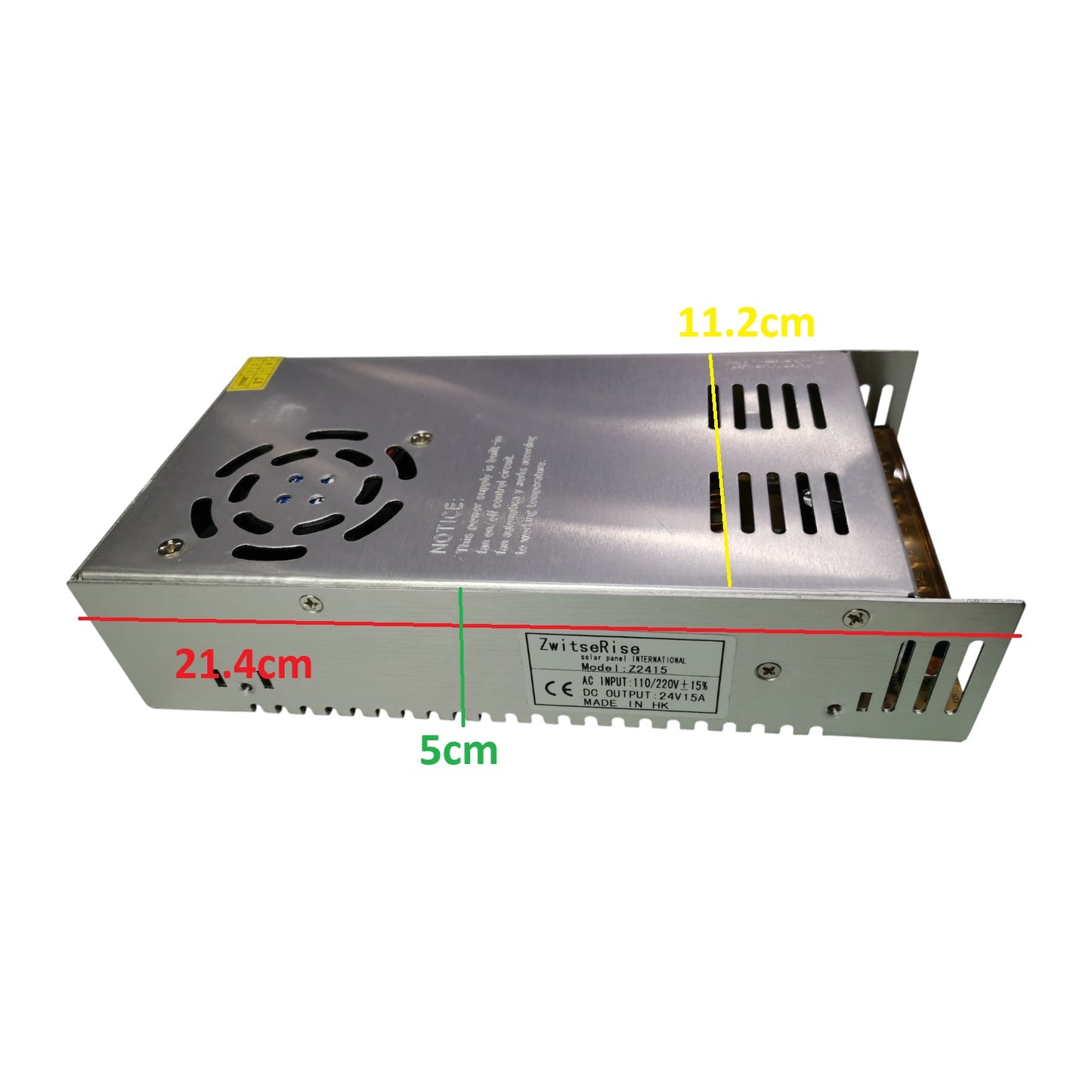 ZwitseRise Power Supply 24V 15A 360W AC/DC Switching Power Supply Regulated Output, Input 220V LED Driver CCTV Z2415