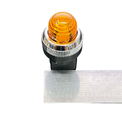 Auspicious 25mm neon pilot lamp 220V yellow with clear lens and metal base for work safety applications